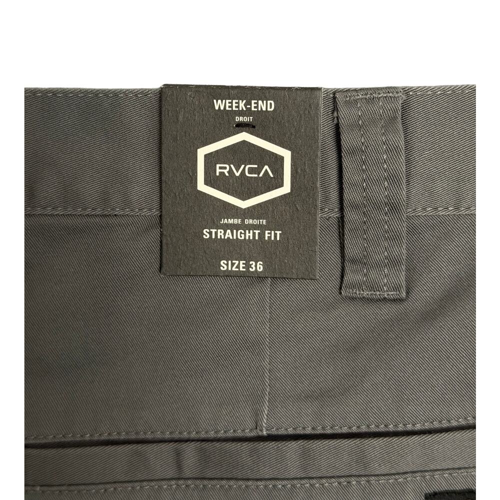 RVCA Week-End Pant Men's 36"x32" Straight Fit Stretch Fabric Smoke Gray NWT - Picture 6 of 13